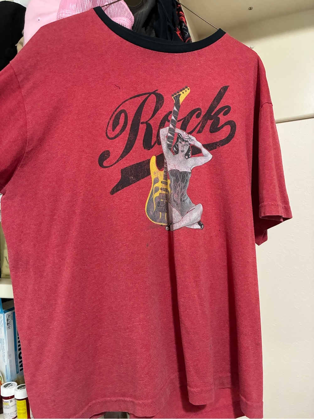 No Boundaries Red Graphic Rock Crew Neck T-Shirt